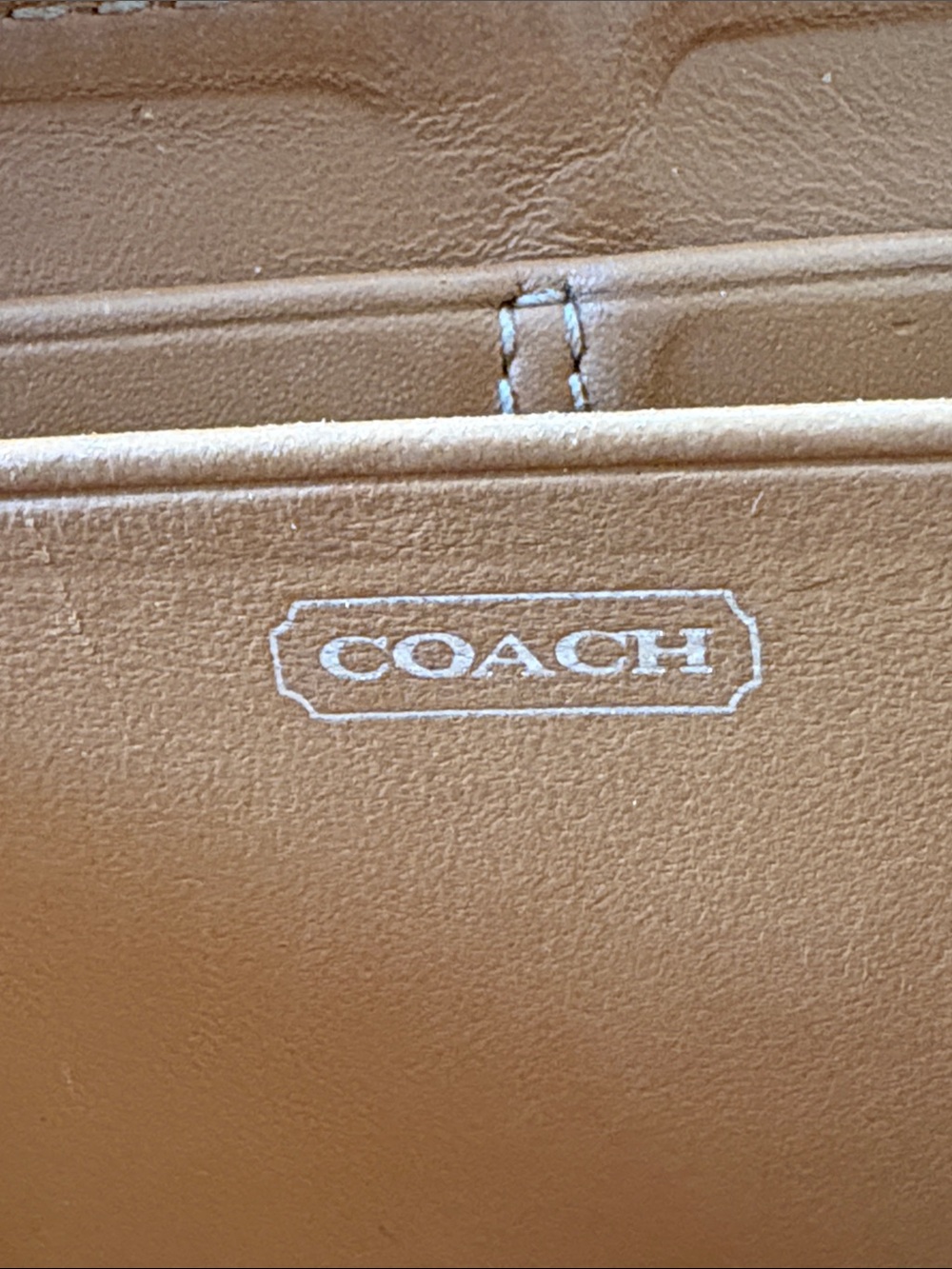Coach Chelsea Brown Pebbled Leather Credit Card Bill Coin Zip Around Wallet VG+ - Picture 10 of 10
